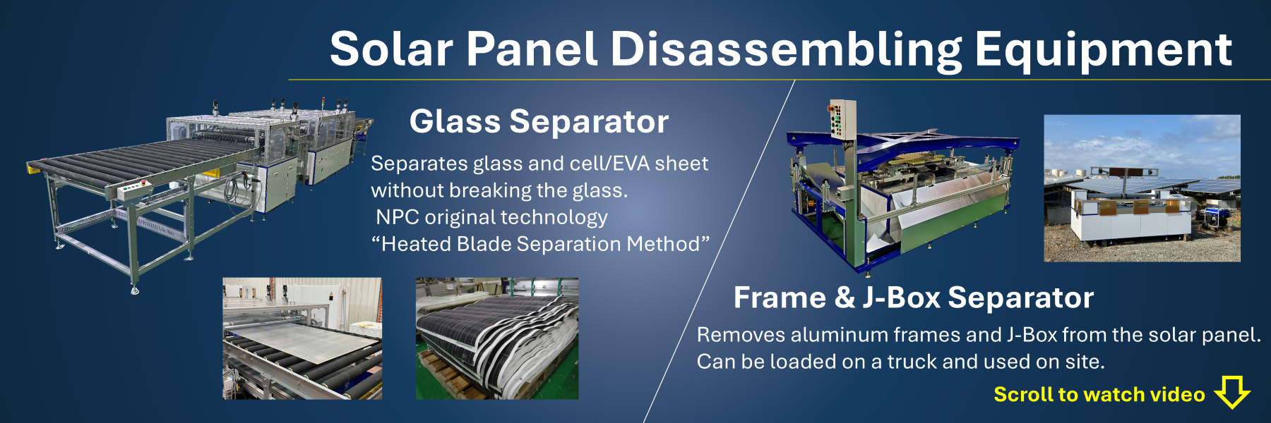 solar panel disassembling equipment